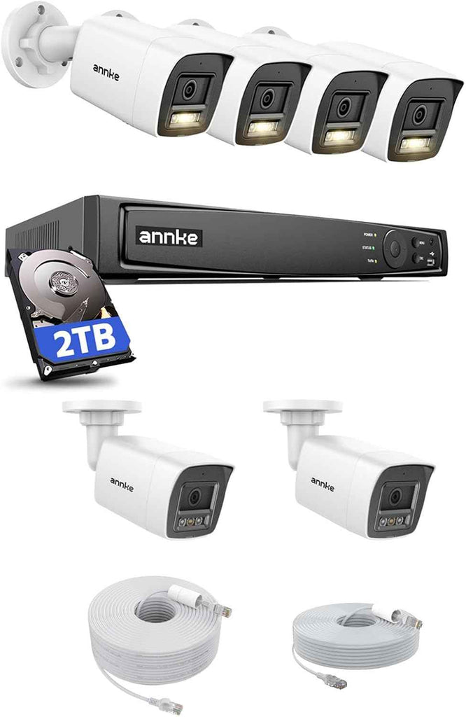 ANNKE H1200 12MP 8-Channel PoE Security System, 6 UHD AI Cameras