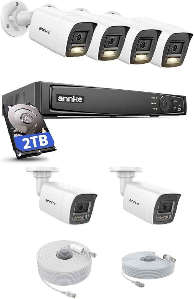 ANNKE H1200 12MP 8-Channel PoE Security System, 6 UHD AI Cameras