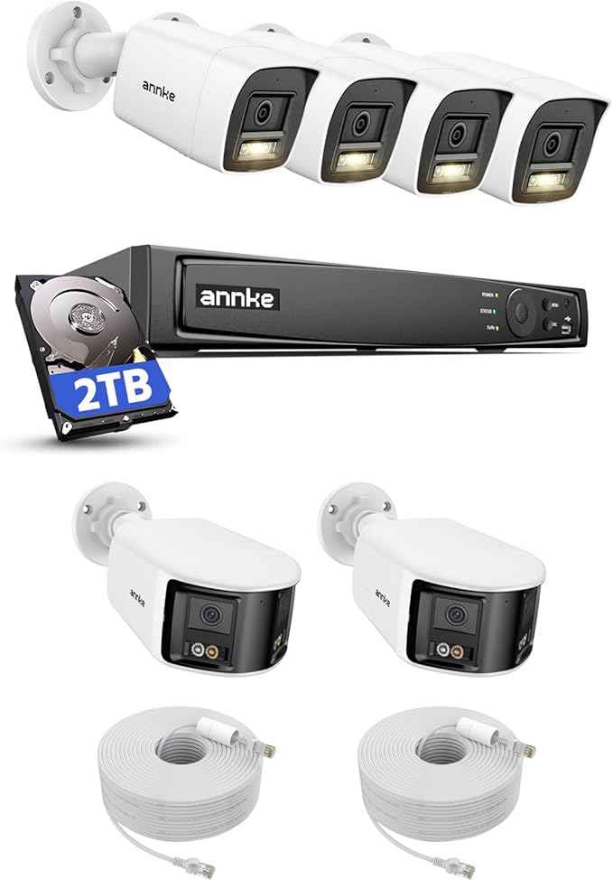 ANNKE H1200 12MP UHD PoE Security Camera System 8CH NVR Dual Lens