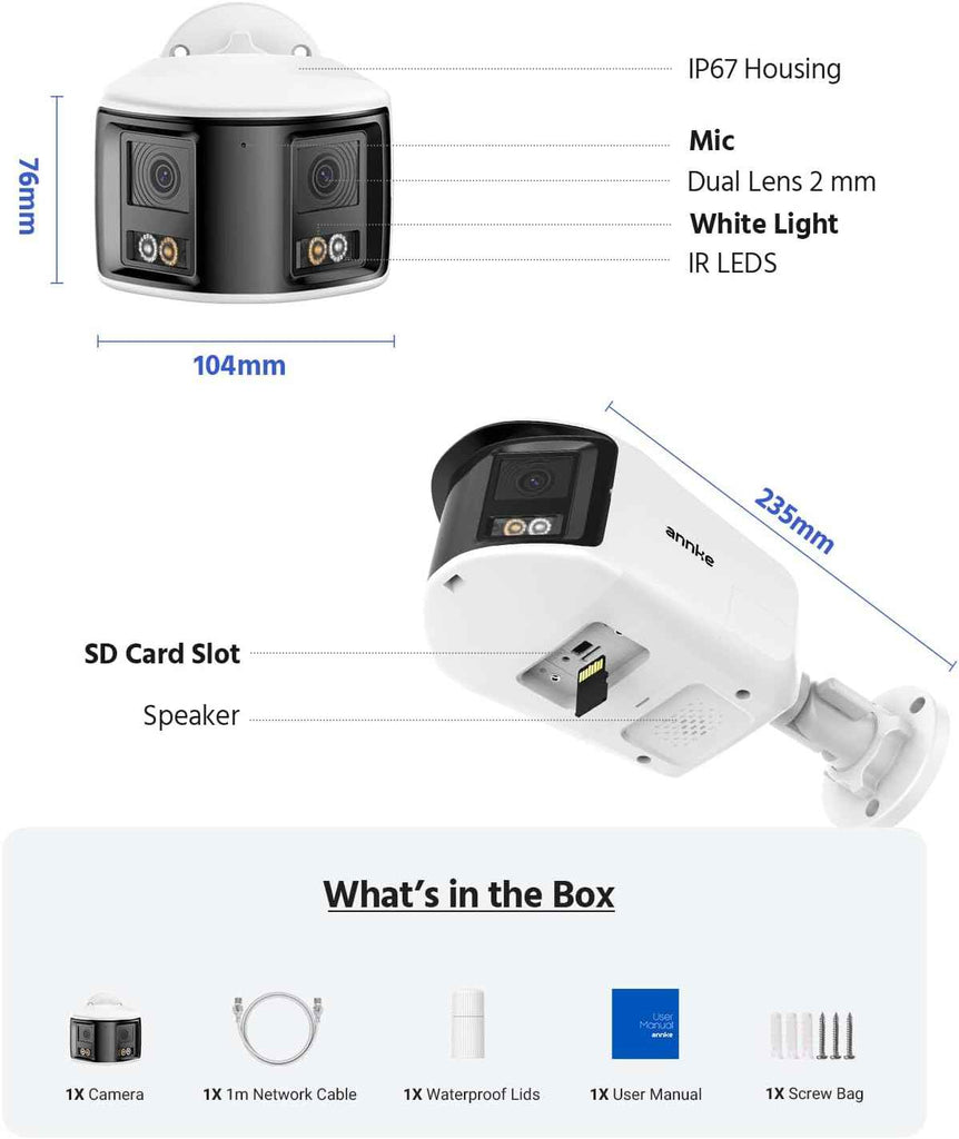 ANNKE H1200 12MP UHD PoE Security Camera System 8CH NVR Dual Lens