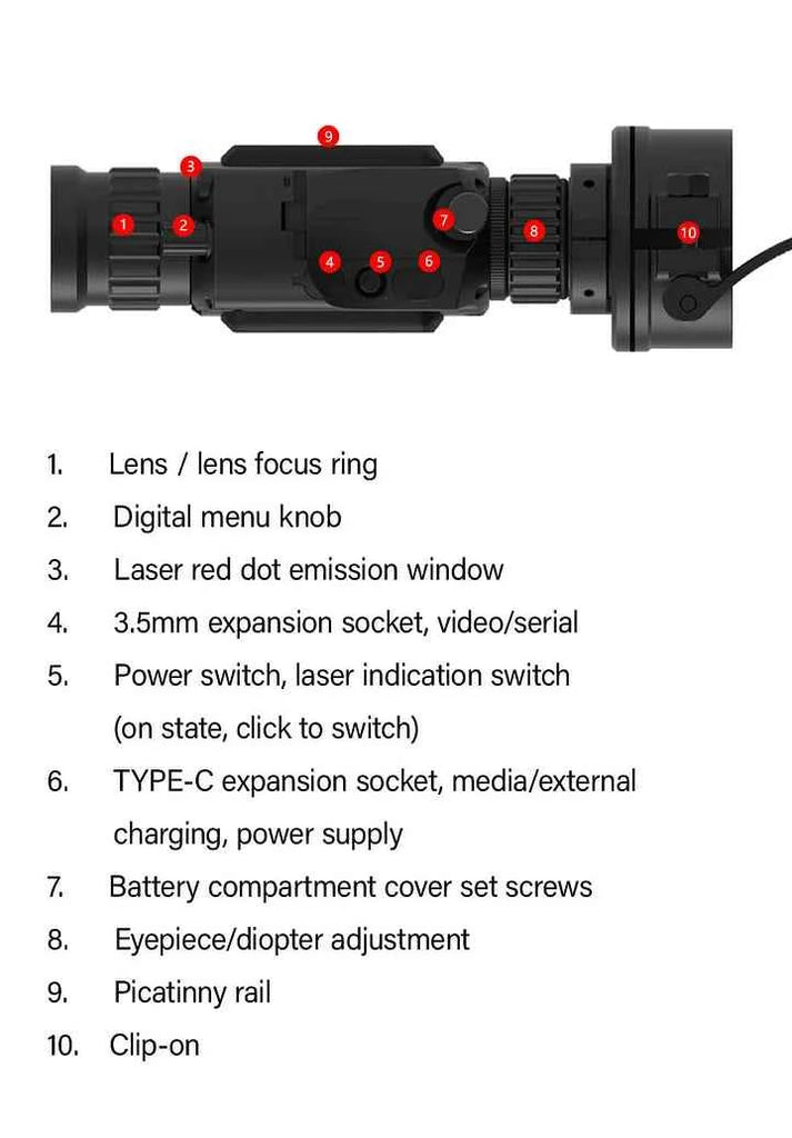 WOLF 3C Clip-On Thermal Imaging Rifle Scope 384x288 50Hz 12µm Hunting