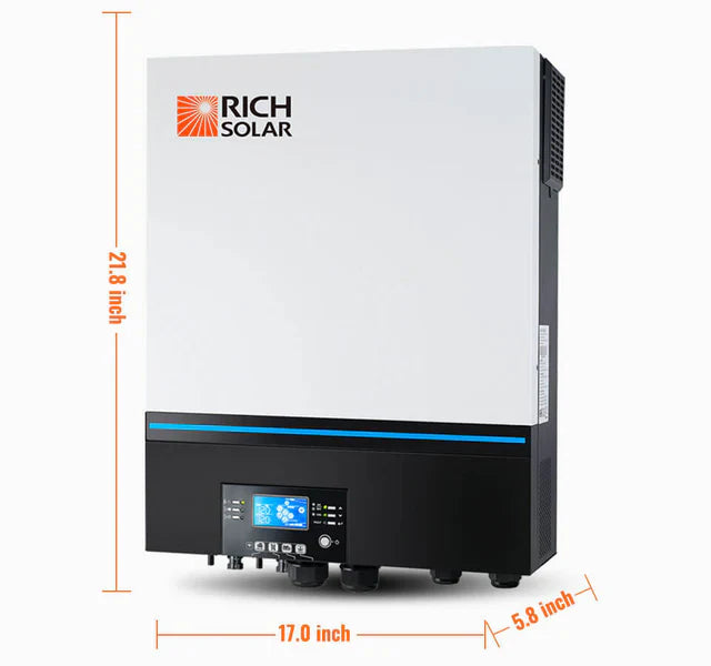 Complete Off-Grid Rich Solar Kit | 8000W PV Input | 6500W Output | 48V 120VAC + 6560 Watts of Solar PV