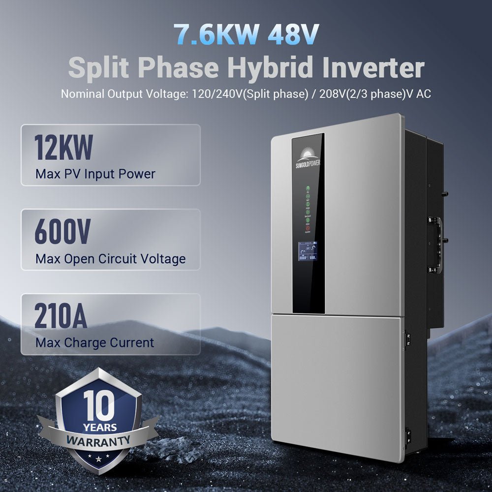 7.6KW Hybrid Inverter 48V Split Phase SGN7.6K1HB-48