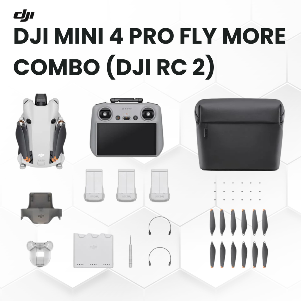 DJI Mini 4 Pro Fly More Combo: RC 2 Drone, 3 Batteries, Shoulder Bag
