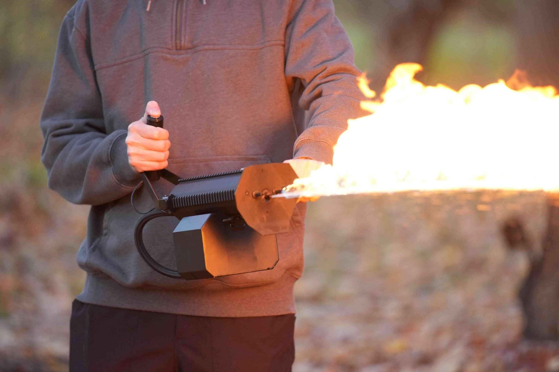 ARC Compact All-Electric Flamethrower with 30ft Range, Plasma Ignition, Modular Design