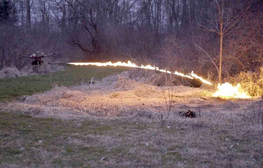 Advanced TF-19 WASP Gen2 Drone Flamethrower Attachment for Aerial Ignition