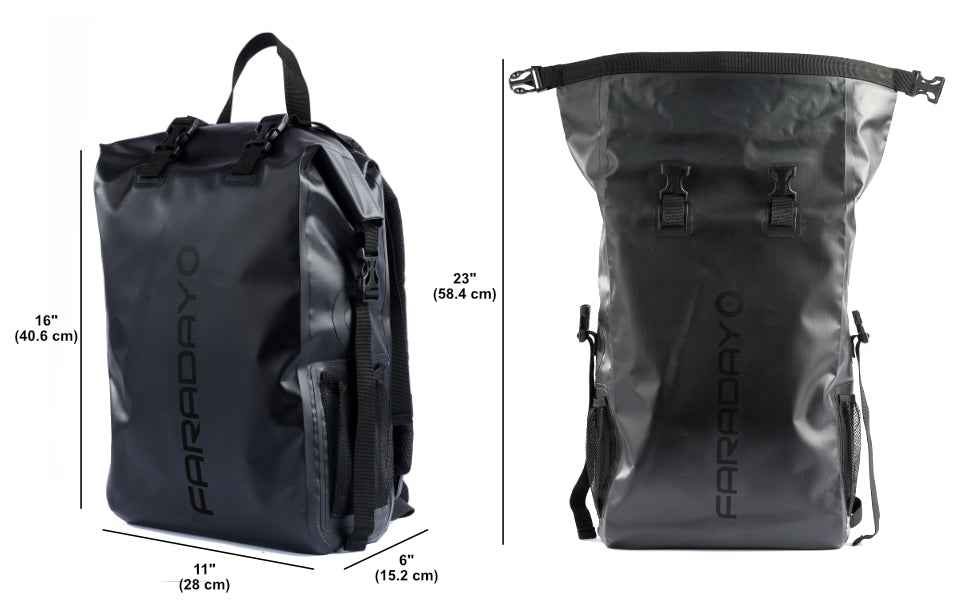 Faraday Defense Stealth Black Dry Bag Backpack - Signal Blocking, Waterproof, EMP