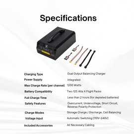 Freefly Dual-Output  EV Peak U4 Enterprise Drone Charger for Alta X Flight Packs