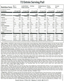 Entrée Bucket  - 6 Pack - Emergency Survival Food Kit