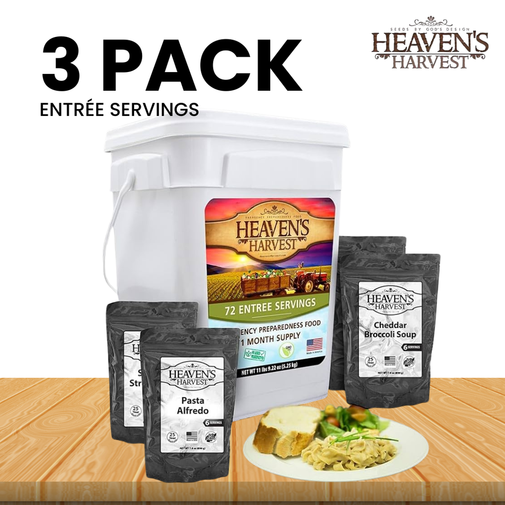 Entrée Bucket  - 3 Pack - Emergency Survival Food Kit