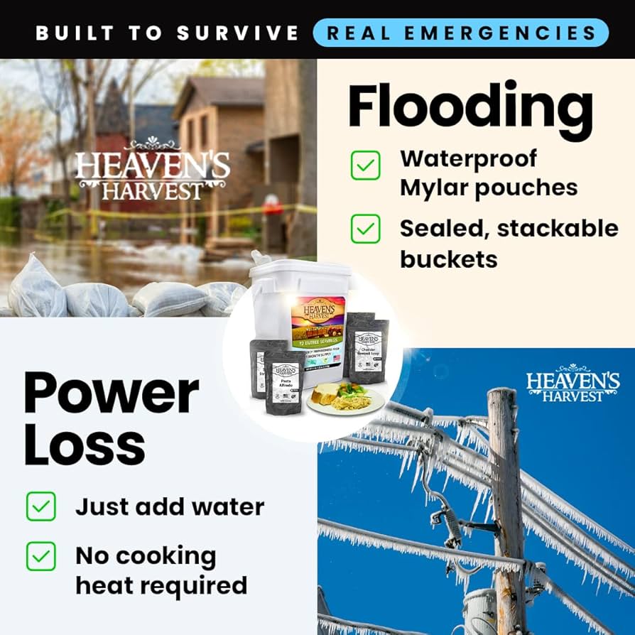 Entrée Bucket  - 6 Pack - Emergency Survival Food Kit