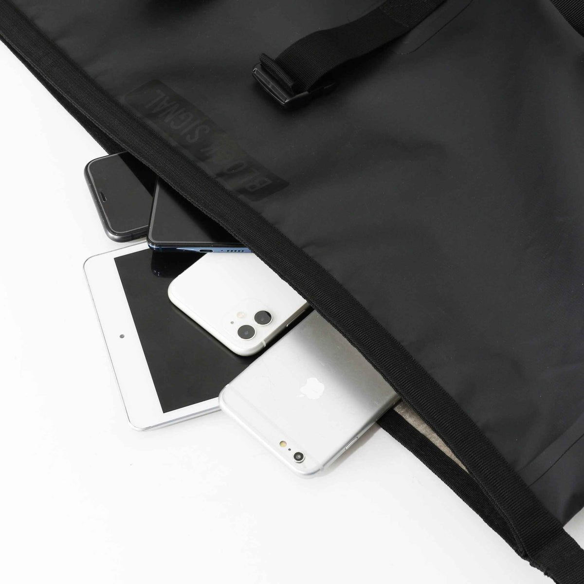 Faraday Defense 55L Stealth Black Dry Duffel Bag for Signal Blocking