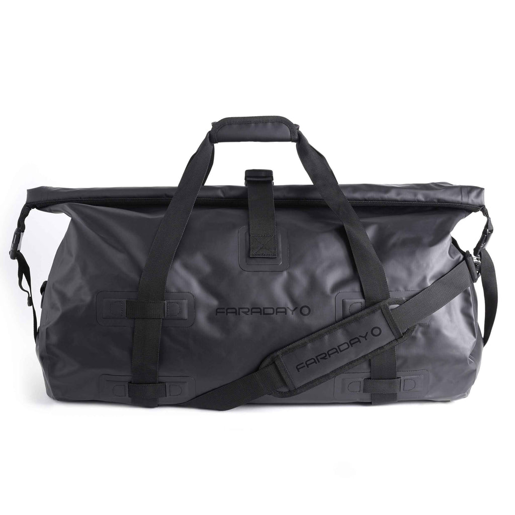 Faraday Defense 55L Stealth Black Dry Duffel Bag for Signal Blocking
