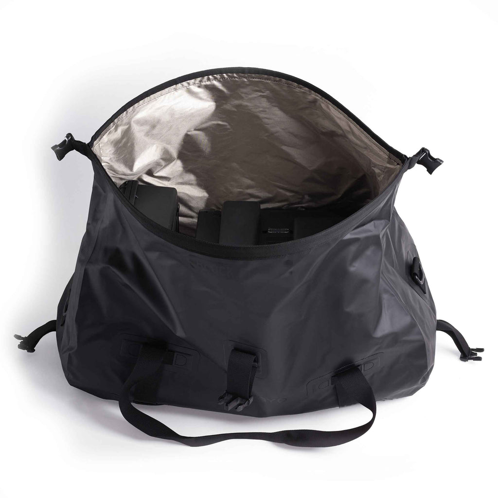 Faraday Defense 55L Stealth Black Dry Duffel Bag for Signal Blocking