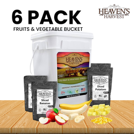 Fruit & Vegetable Bucket - 6 Pack - Emergency Survival Food Kit