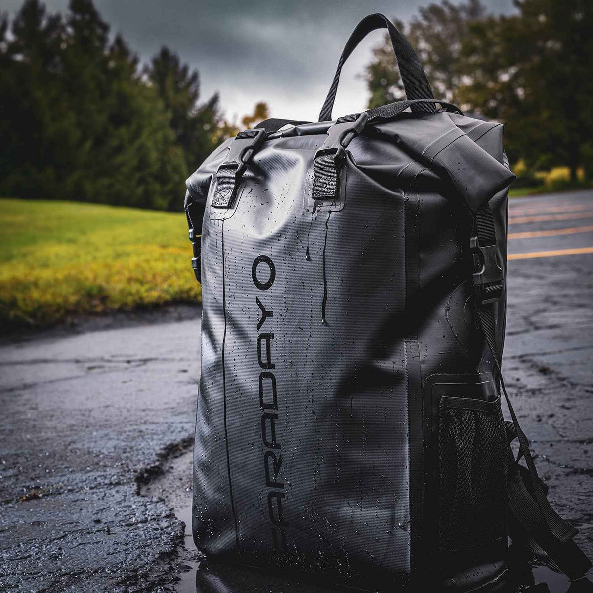Faraday Defense Stealth Black Dry Bag Backpack - Signal Blocking, Waterproof, EMP