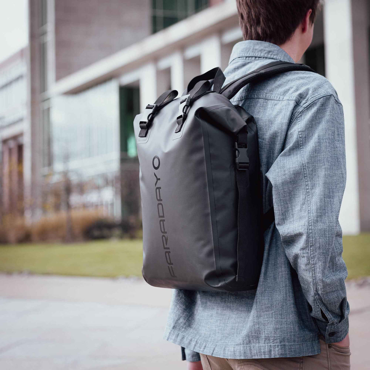 Faraday Defense Stealth Black Dry Bag Backpack - Signal Blocking, Waterproof, EMP