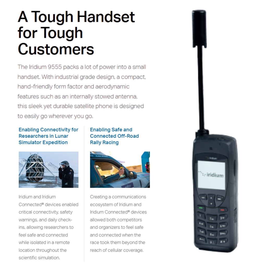 Iridium 9555 Satellite Phone: Global Coverage, Voice, Text, Data
