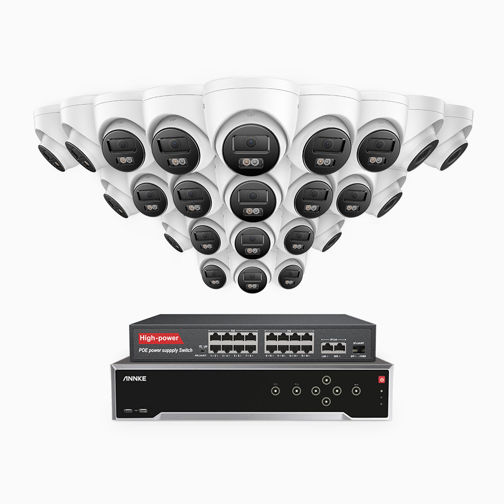 ANNKE H1200 4K 12MP 32-Channel PoE Security System with 24 Cameras