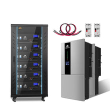 Load image into Gallery viewer, Hybrid Solar Kit 15.2KW 48V Split Phase 30.72 KWH Lithium Battery 32 X 415 Watt Solar Panel SGH-7.6DN6E