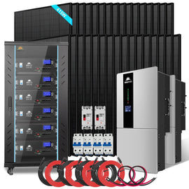 Hybrid Solar Kit 15.2KW 48V Split Phase 30.72 KWH Lithium Battery 32 X 415 Watt Solar Panel SGH-7.6DN6E