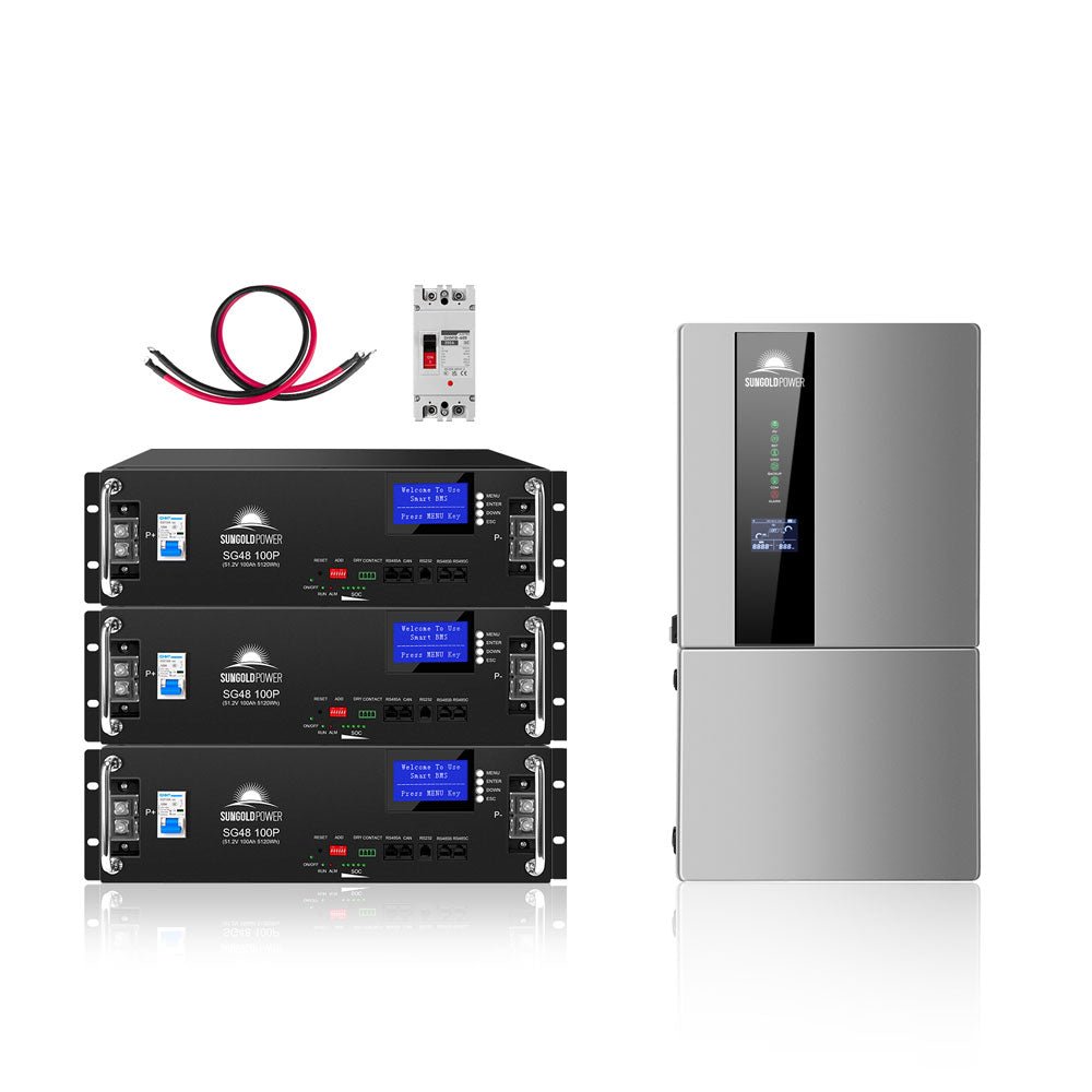 Hybrid Solar Kit 7.6KW 48V Split Phase 15.36KWH/30.72KWH Lithium Battery 415/ 500 Watt Solar Panel SGH-7.6N3E/ SGH-7.6DN6E