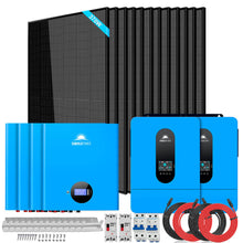 Load image into Gallery viewer, Off-Grid Solar Kit 13000W 48VDC 120VAC/240V 20.48KWH PowerWall Lithium Battery 12 X 370 Watts Solar Panels SGM-1320M