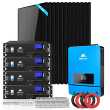 Load image into Gallery viewer, Off-Grid Solar Kit 6500W/ 8000W 48VDC 120V/240V LifePo4 10.24KWH-20.48KWH Lithium Battery 8 X 415 Watts Solar Panels SGR-8K10E