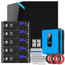 Load image into Gallery viewer, Off-Grid Solar Kit 13000W 48VDC 120V/240V LifePo4 20.48KWH Lithium Battery 14 X 415 Watts Solar Panels SGR-13KM