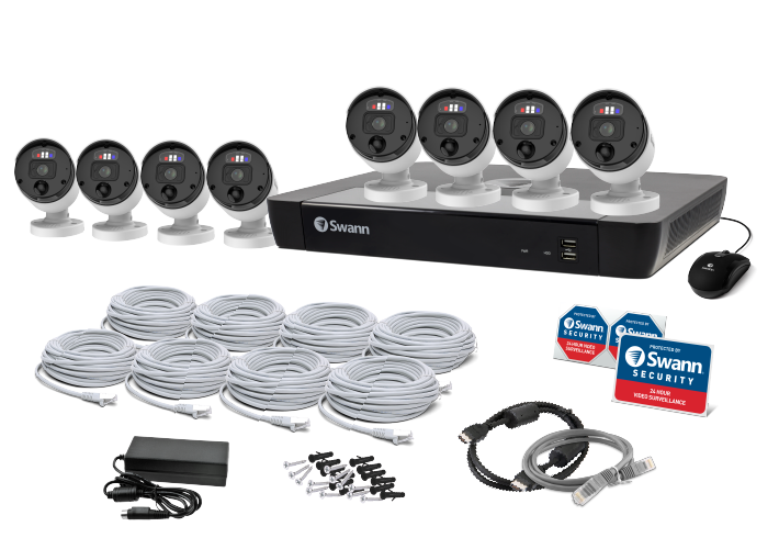 Swann 8 Camera 16-Channel 4K Ultra HD NVR Security System Night2Day Color Vision