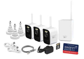 Swann MaxRanger4K Mini Long-Range Wireless 4K Security System with 3 Cameras