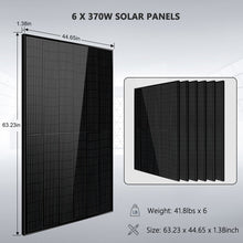 Load image into Gallery viewer, Off-Grid Solar Kit 6500W 48VDC 120/240VAC 5.12KWH/10.24KWH PowerWall Lithium Battery 6 X 370 Watts Solar Panels SGM-655M/ SGM-6510M