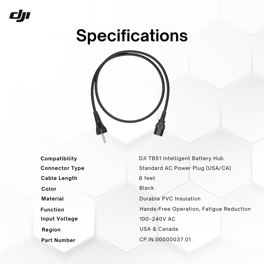 Genuine DJI TB51 Battery Hub Cable with AC Power for USA/CA
