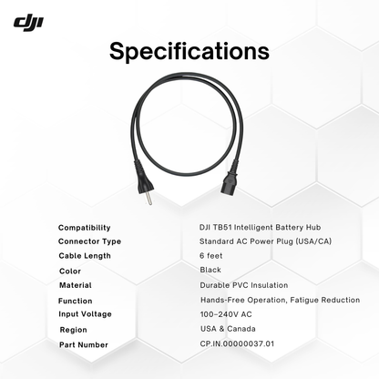 Genuine DJI TB51 Battery Hub Cable with AC Power for USA/CA