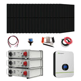 Complete Off-Grid Solar Kit | 3000W Output | 48VDC 120VAC  + 4000 Watts of Solar PV | 15.36kWh Lithium Battery Storage