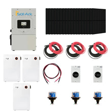 Load image into Gallery viewer, Complete Hybrid Solar Kit - Sol-Ark 15K Hybrid Inverter | 15kW 120/240V Output | 48V 310AH 16.1kWh Midnite Solar AllWeather Lithium Battery | 13.5kW+ Solar PV