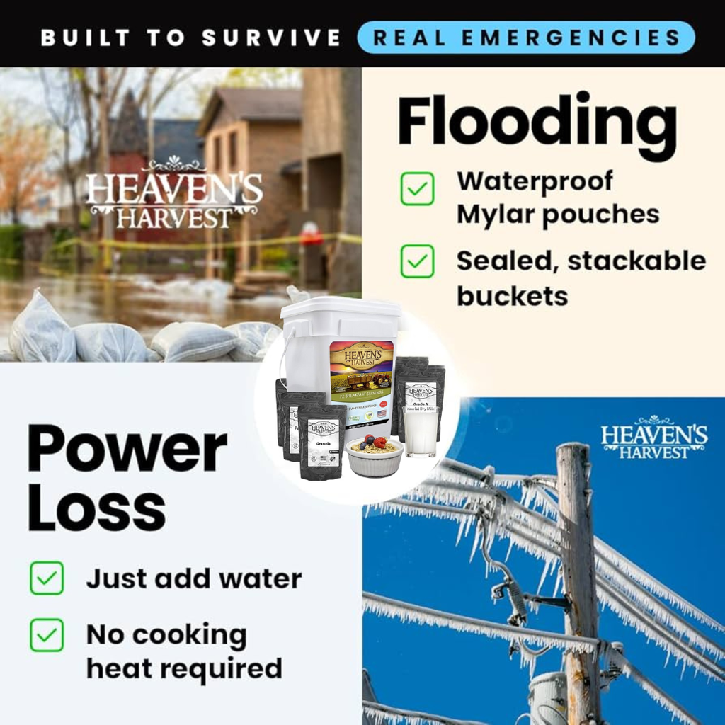 Breakfast Bucket - 6 Pack - Emergency Survival Food Kit