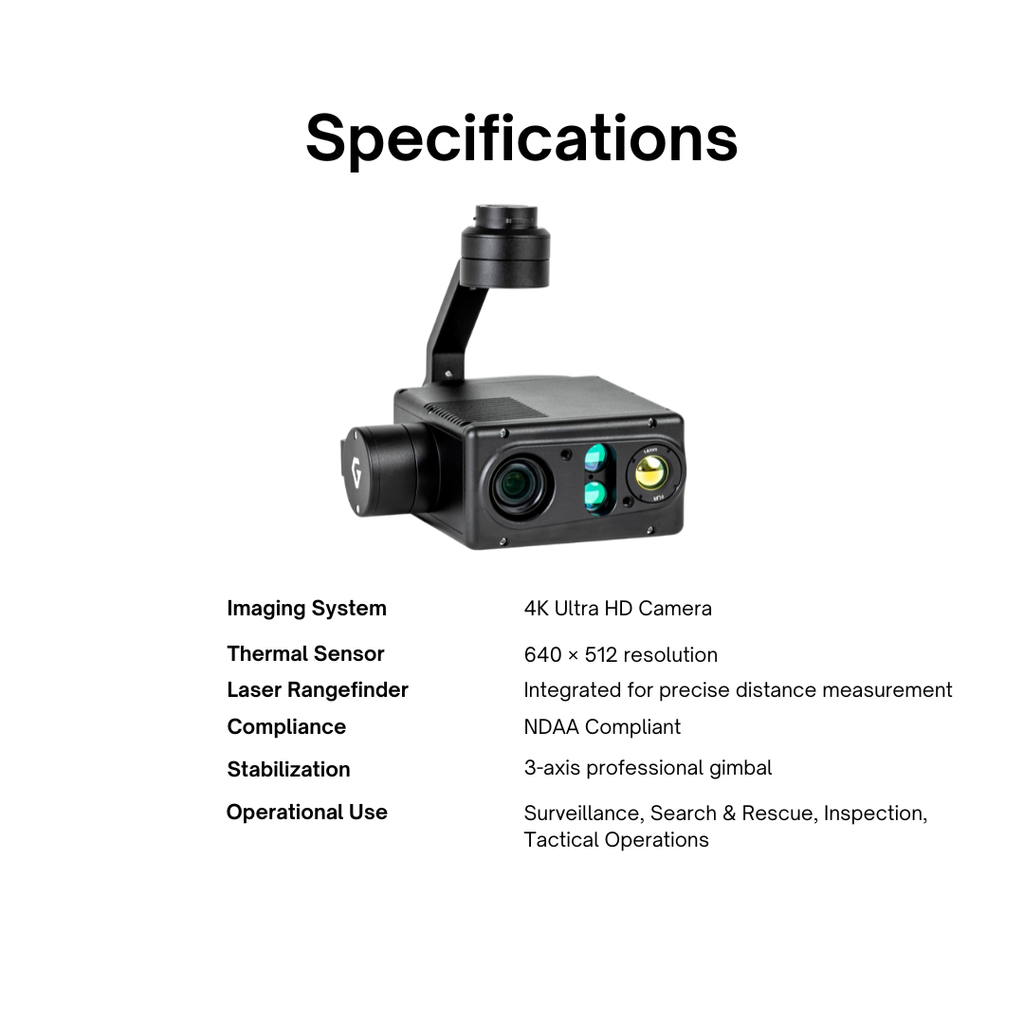 Gremsy VIO 4K, 640 Thermal, Laser Rangefinder - NDAA